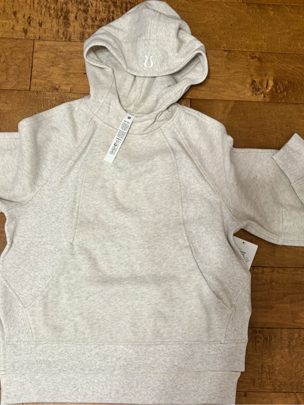 lululemon Heather Light Ivory Scuba Oversized Side-Slit Hoodie XS/S NWT RARE